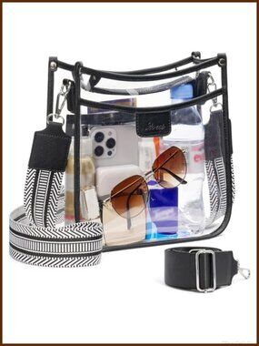 Clear Stadium Approved Crossbody Bag Adjustable Strap Plastic Purse
